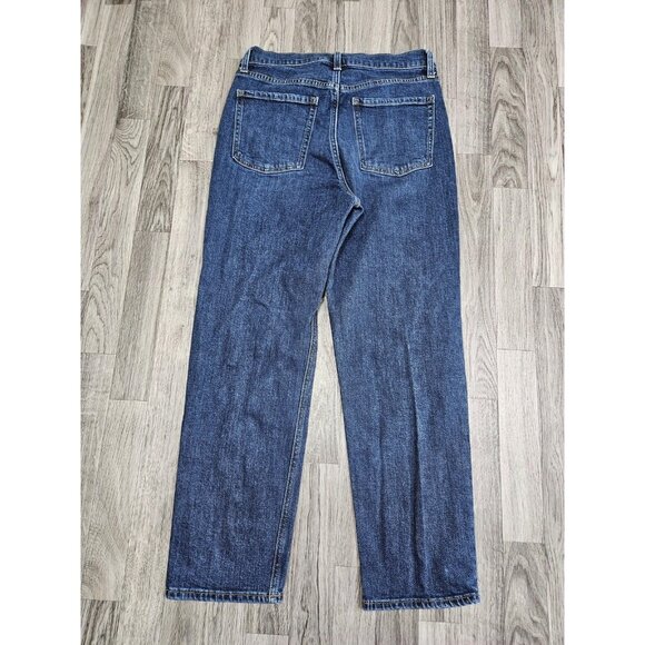 (3/$35) Old Navy Jeans Womens 6 Blue High Rise Button Fly Straight Slim Pockets - Picture 2 of 13